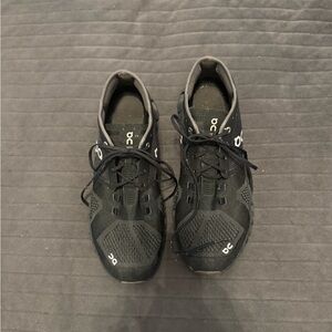 On Running Mens Black Mesh Sneakers